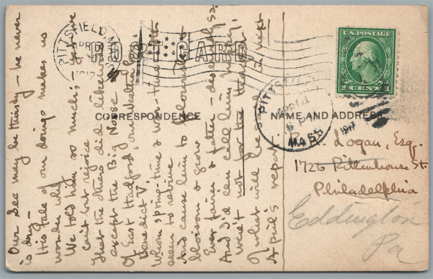 PITTSFIELD MA FIRST CHURCH ANTIQUE REAL PHOTO POSTCARD RPPC