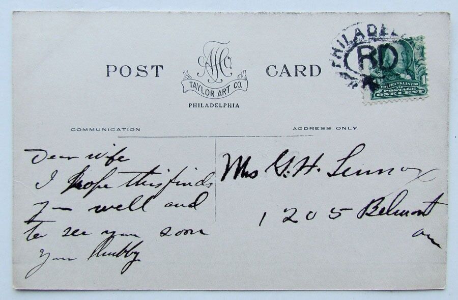 VINTAGE 1907 POSTCARD LINCOLN DRIVE FAIRMOUNT PARK PHILADELPHIA PA