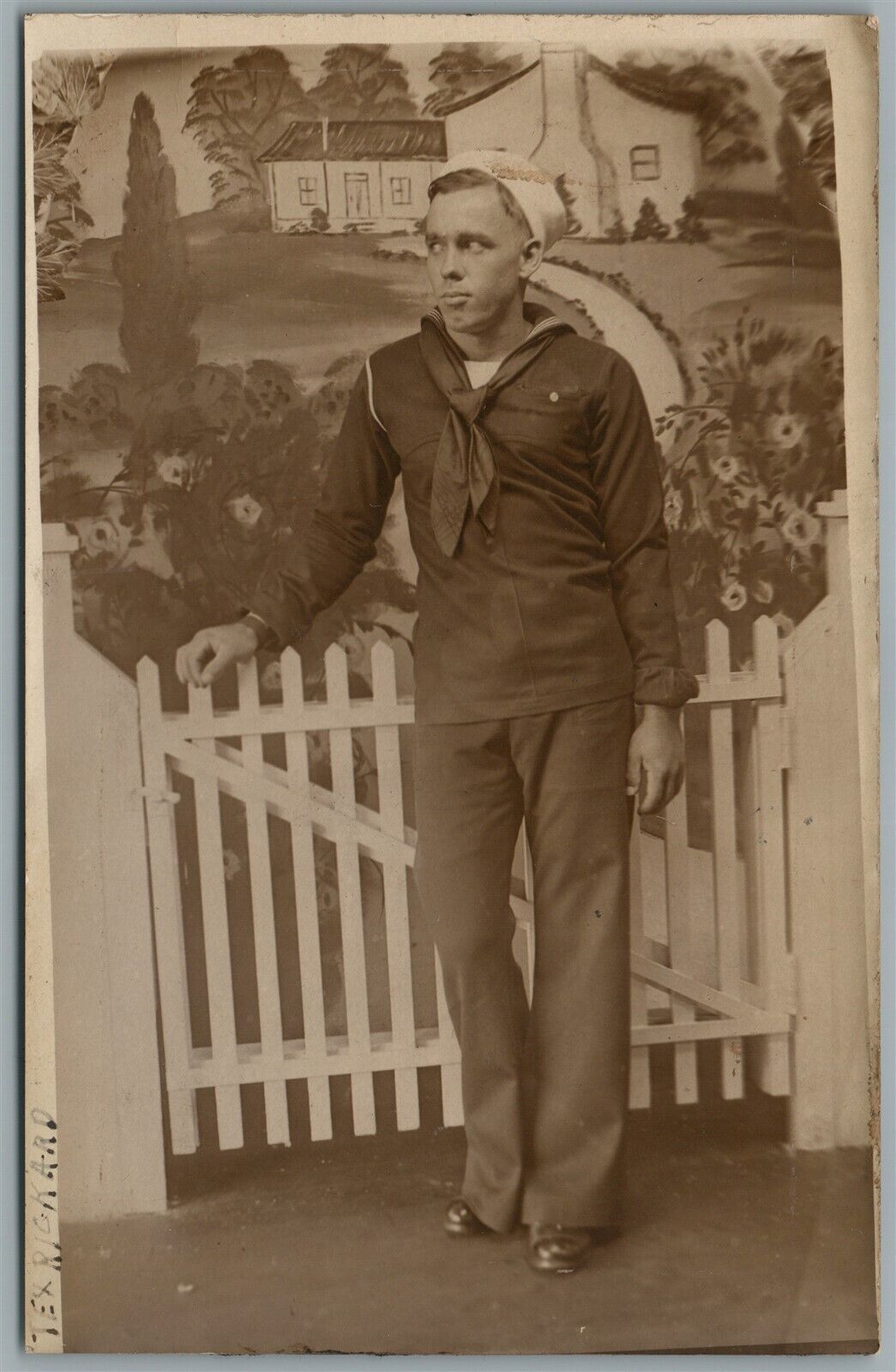 US NAVY VINTAGE STUDIO REAL PHOTO POSTCARD RPPC