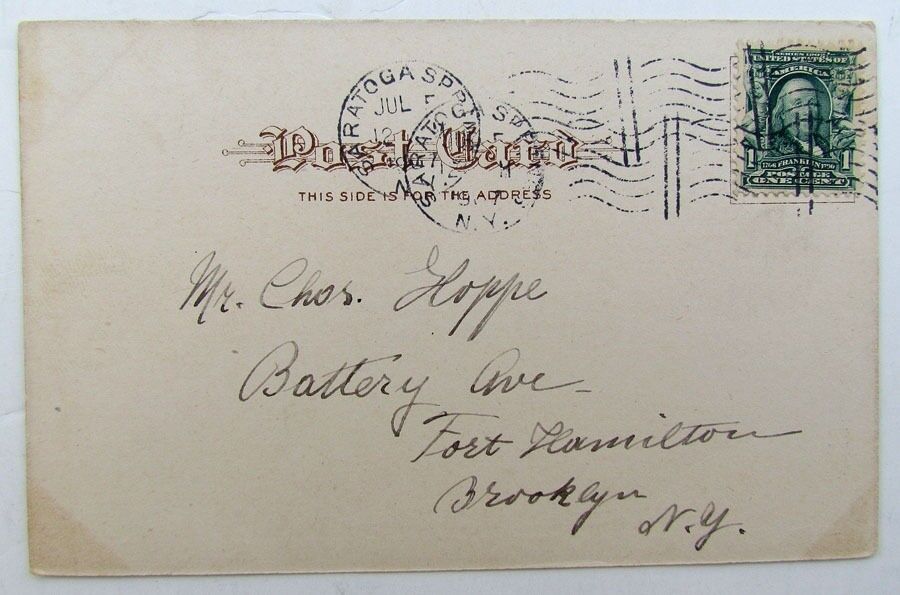 VINTAGE UNDIVIDED POSTCARD - UNION AVE. DRIVE SARATOGA SPRINGS NY