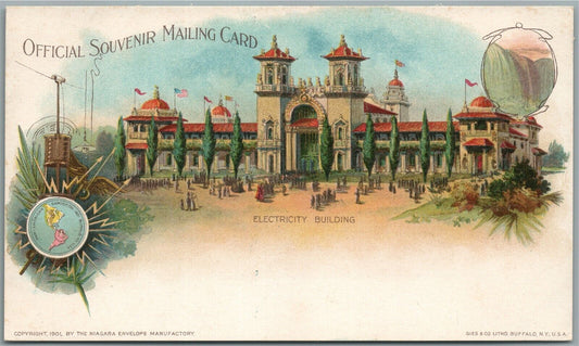 BUFFALO NY PAN AMERICAN EXPO ANTIQUE PRIVATE MAILING POSTCARD electricity blg