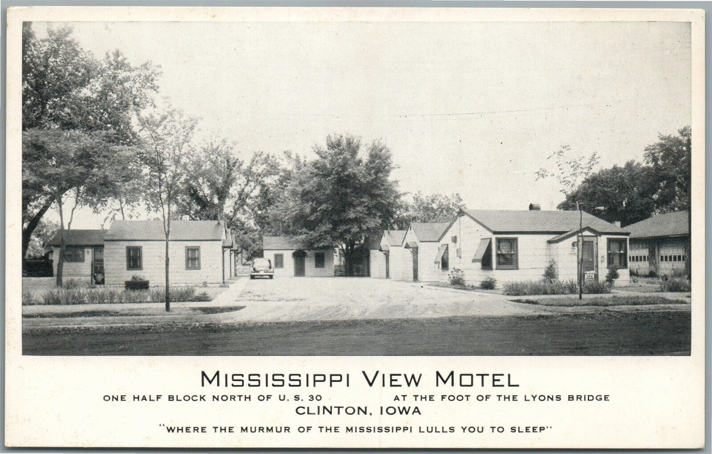 CLINTON IA MISSISSIPPI VIEW MOTEL ANTIQUE POSTCARD