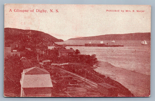 DIGBY NS CANADA railroad ANTIQUE POSTCARD