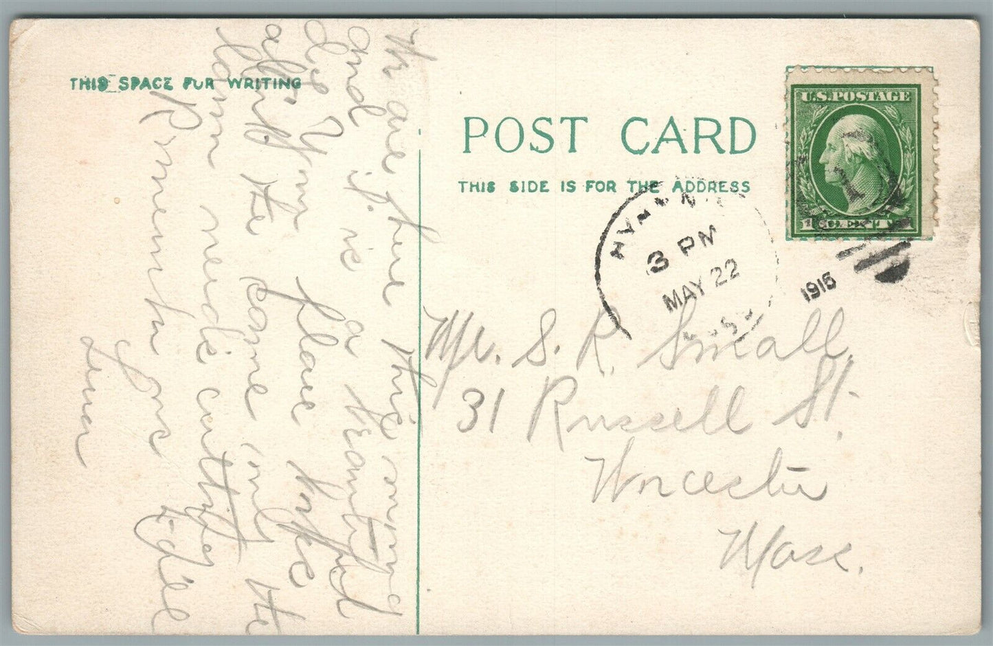 HYANNIS MA MAIN STREET EAGLESTONE INN ANTIQUE POSTCARD