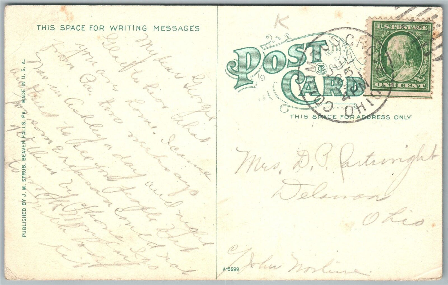 BEAVER FALLS PA EIGHT AVENUE ANTIQUE POSTCARD