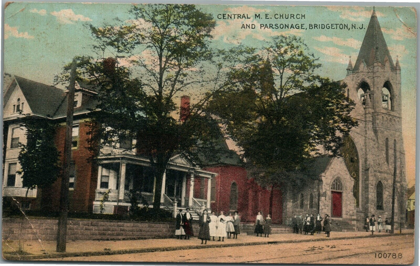 BRIDGETON NJ ME CHURCH ANTIQUE POSTCARD