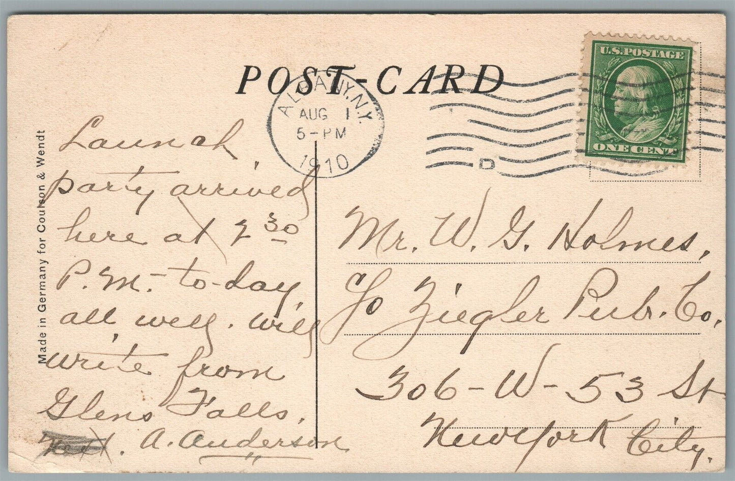 ALBANY NY PANORAMA ANTIQUE POSTCARD