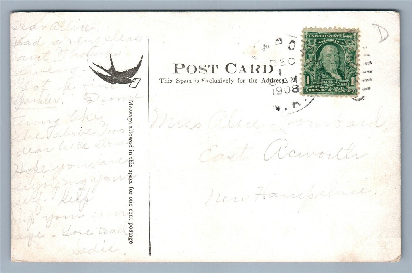 NEWPORT NH FUTURIST SCENE ANTIQUE POSTCARD montage collage