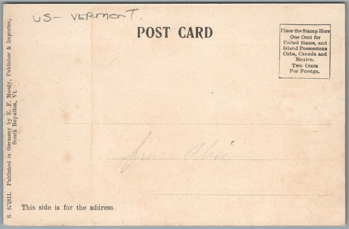 SOUTH ROYALTON VT WHITE RIVER ANTIQUE POSTCARD