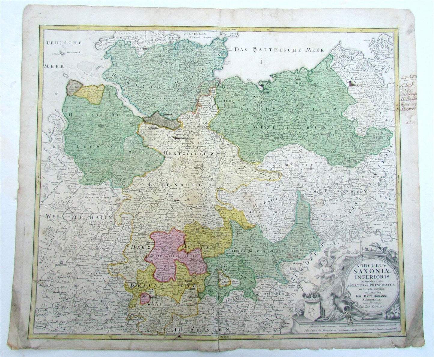 1720 antique MAP of LOWER SAXONY GERMANY 18th CENT. Circulus Saxoniae inferioris