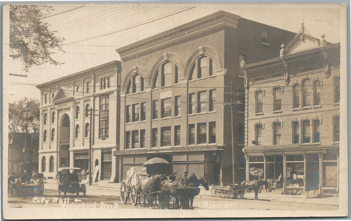 BARRE VT CITY HALL ANTIQUE REAL PHOTO POSTCARD RPPC