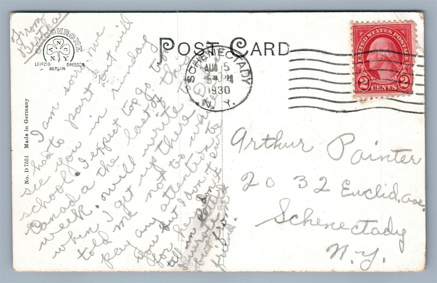 MIDDLEBURG NY MAIN STREET ANTIQUE POSTCARD