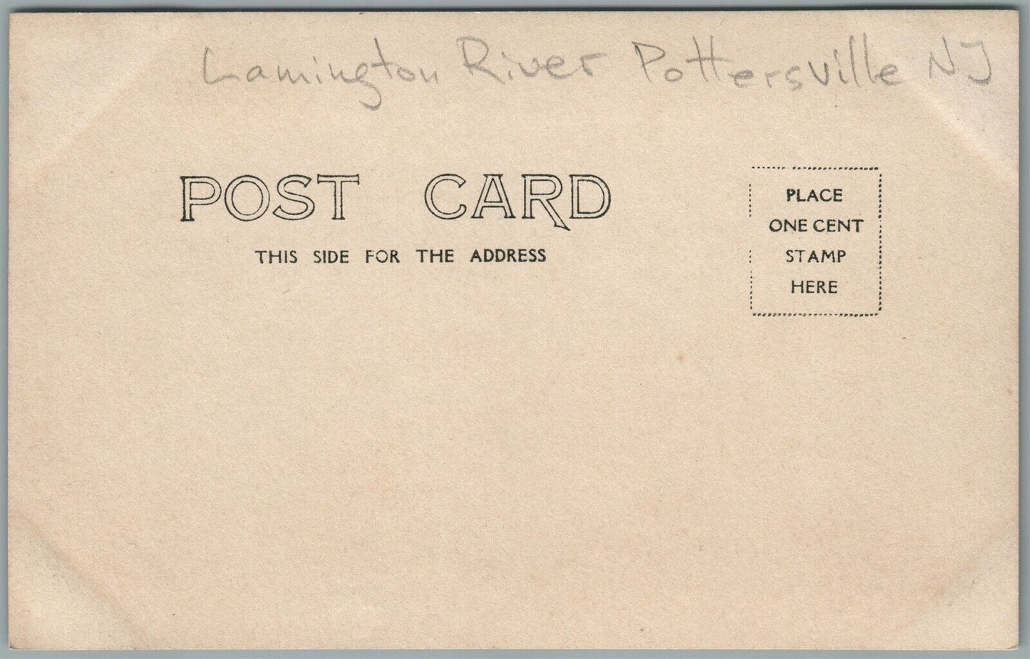 POTTERSVILLE NJ LAMINGTON RIVER ANTIQUE REAL PHOTO POSTCARD RPPC
