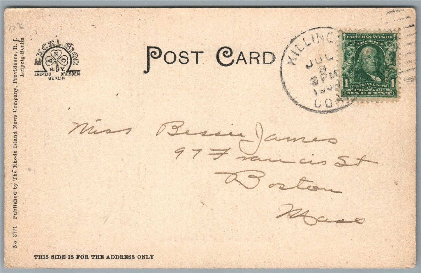 PUTNAM CT SOUTH MAIN STREET ANTIQUE POSTCARD