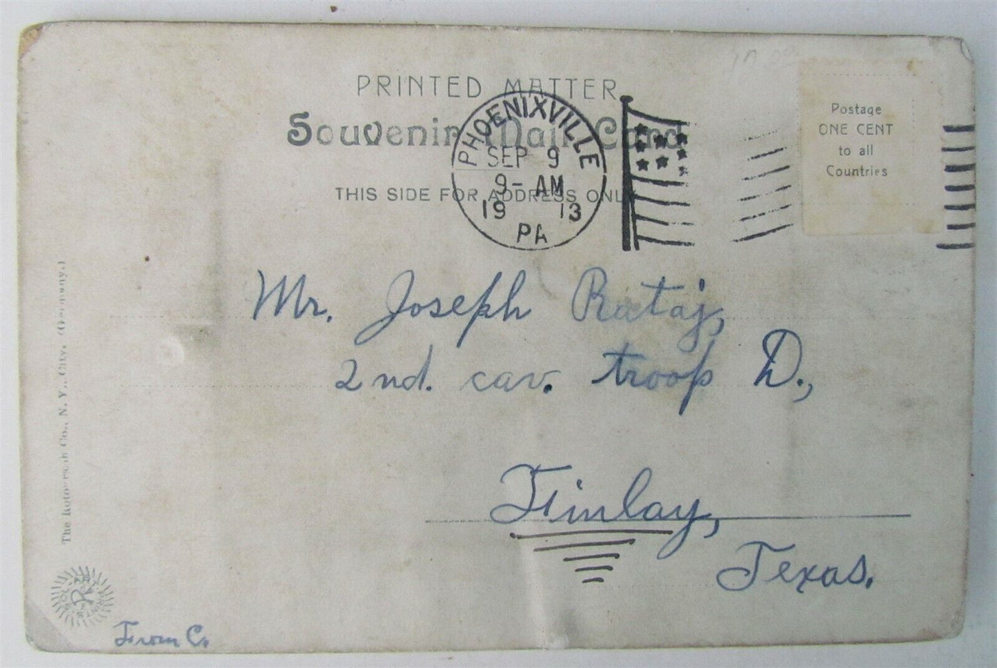 PHOENIXVILLE PA PUBLIC LIBRARY 1913 ANTIQUE POSTCARD