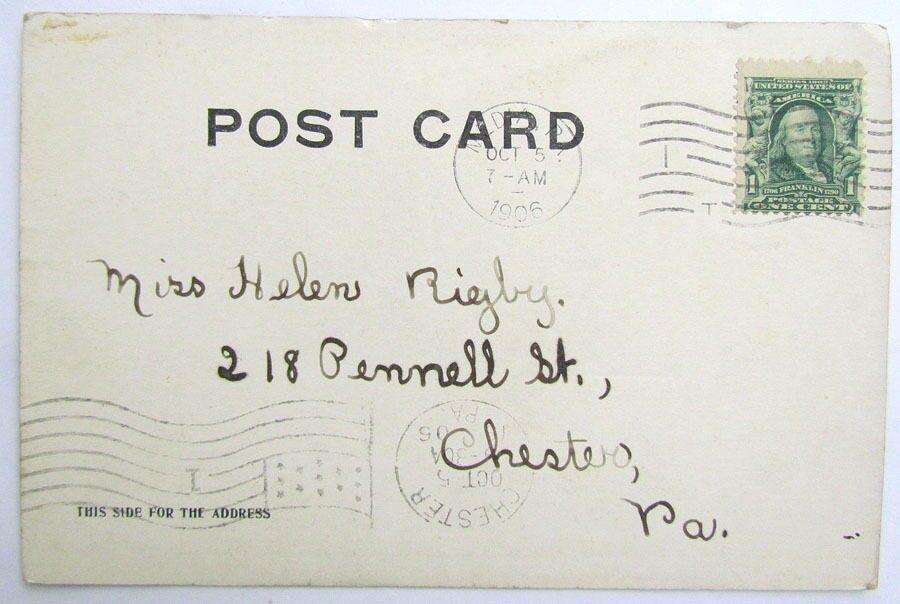 ANTIQUE 1906 UNDIVIDED POSTCARD COURT HOUSE MEDIA PA