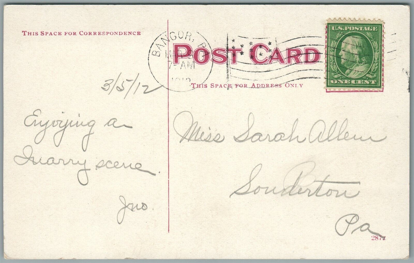 BANGOR PA SLATE DUMP ANTIQUE POSTCARD