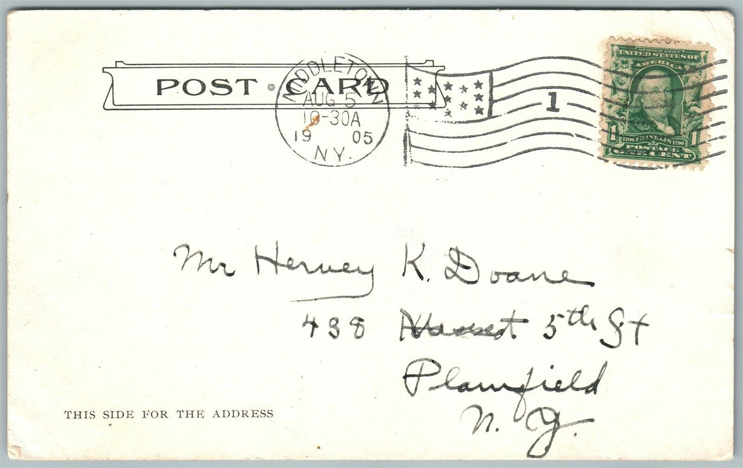 PINE BUSH N.Y. MAIN STREET 1905 ANTIQUE POSTCARD