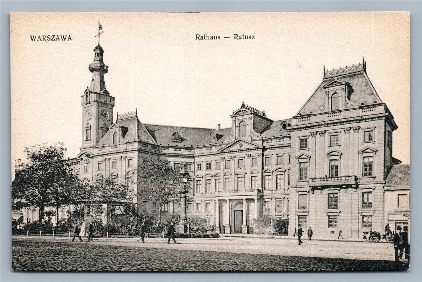 WARSAW POLAND ANTIQUE POSTCARD WARSZAWA RATUSZ