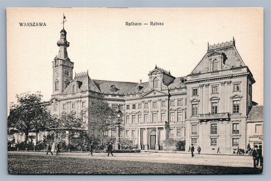 WARSAW POLAND ANTIQUE POSTCARD WARSZAWA RATUSZ