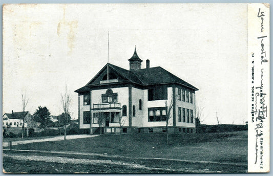 HUDSON NH WEBSTER SCHOOL ANTIQUE POSTCARD