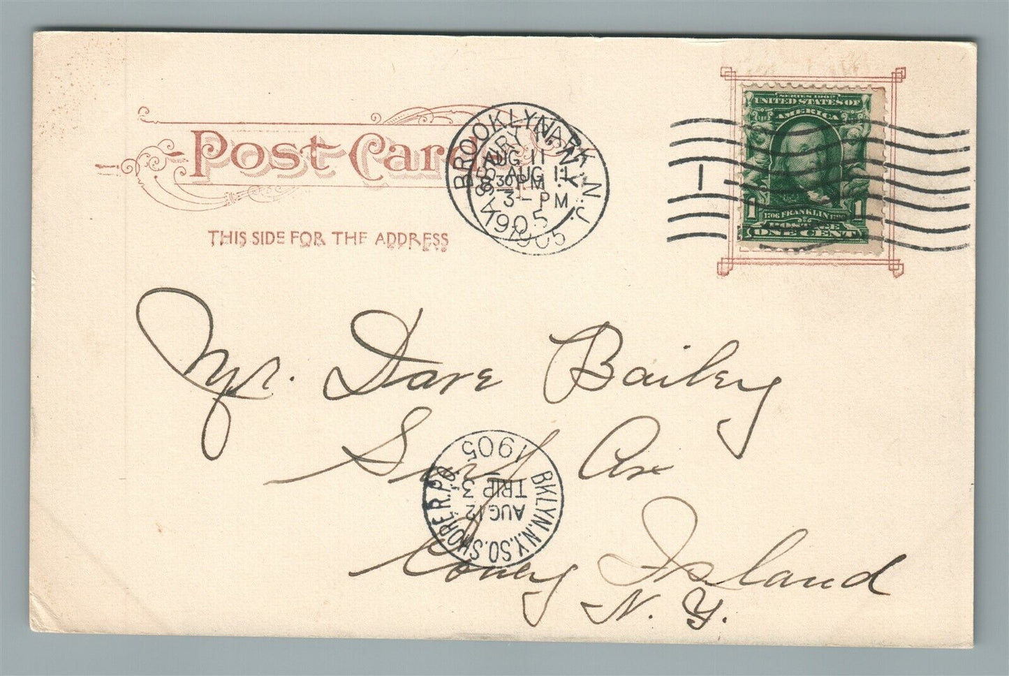 ASBURY PARK NJ FOOT OF ASBURY AVE. ANTIQUE POSTCARD