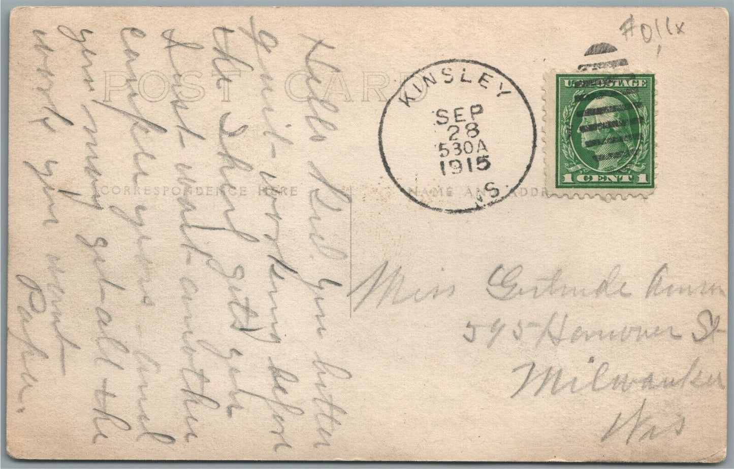 KINSLEY KS MAIN STREET ANTIQUE REAL PHOTO POSTCARD RPPC