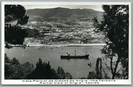 AZORES TERCEIRA ANGRA VIEW VINTAGE REAL PHOTO POSTCARD RPPC