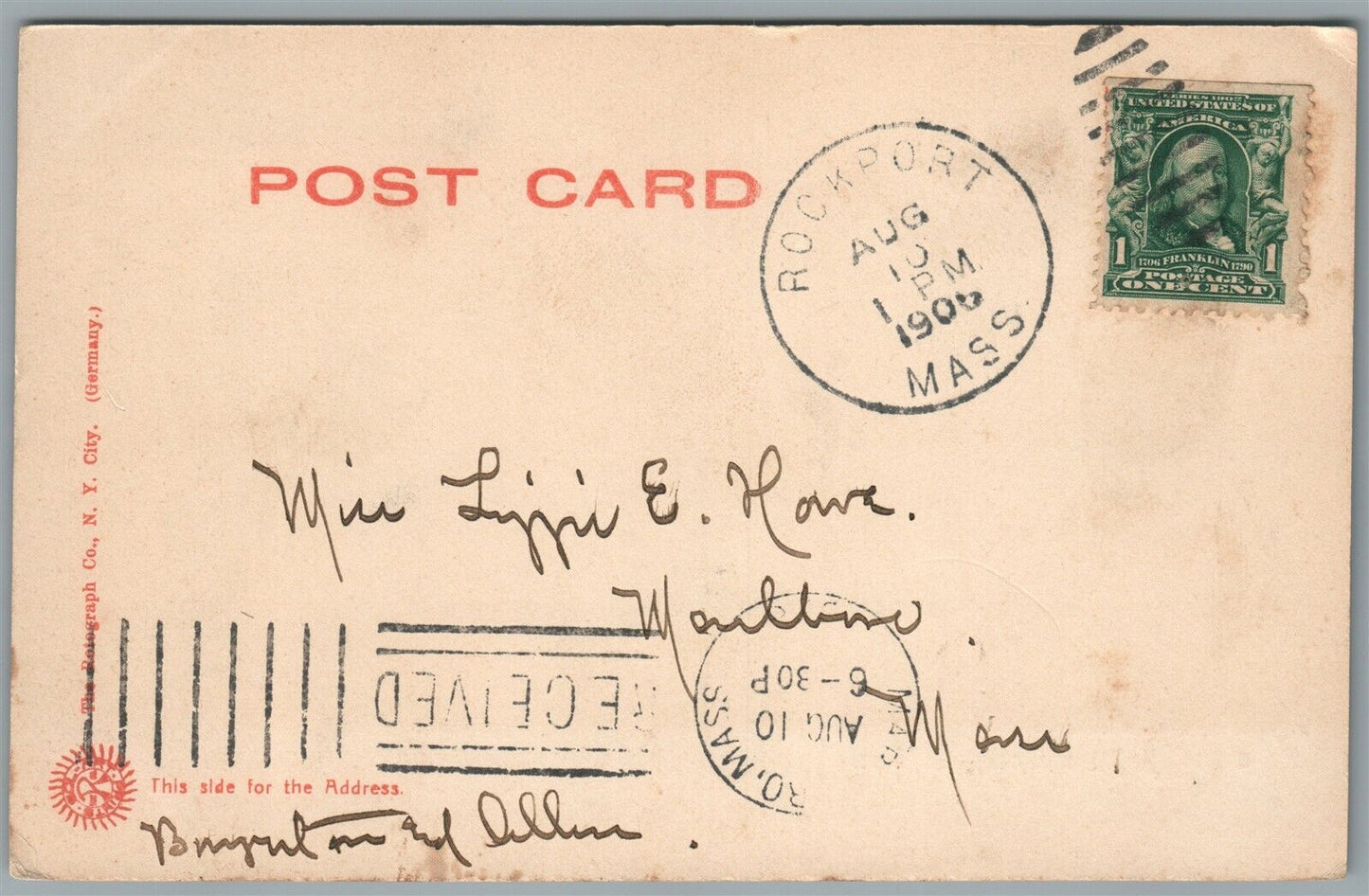 ROCKPORT MA ANTIQUE POSTCARD