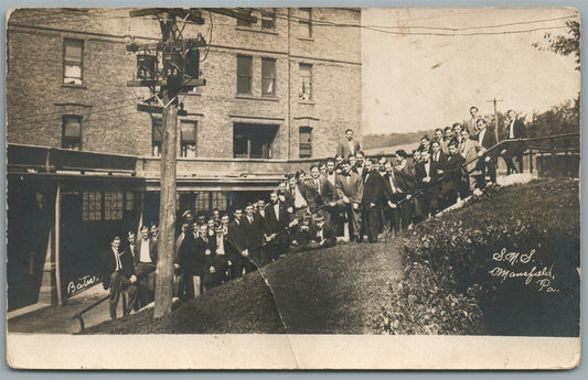 MANSFIELD PA GROUP ANTIQUE REAL PHOTO POSTCARD RPPC
