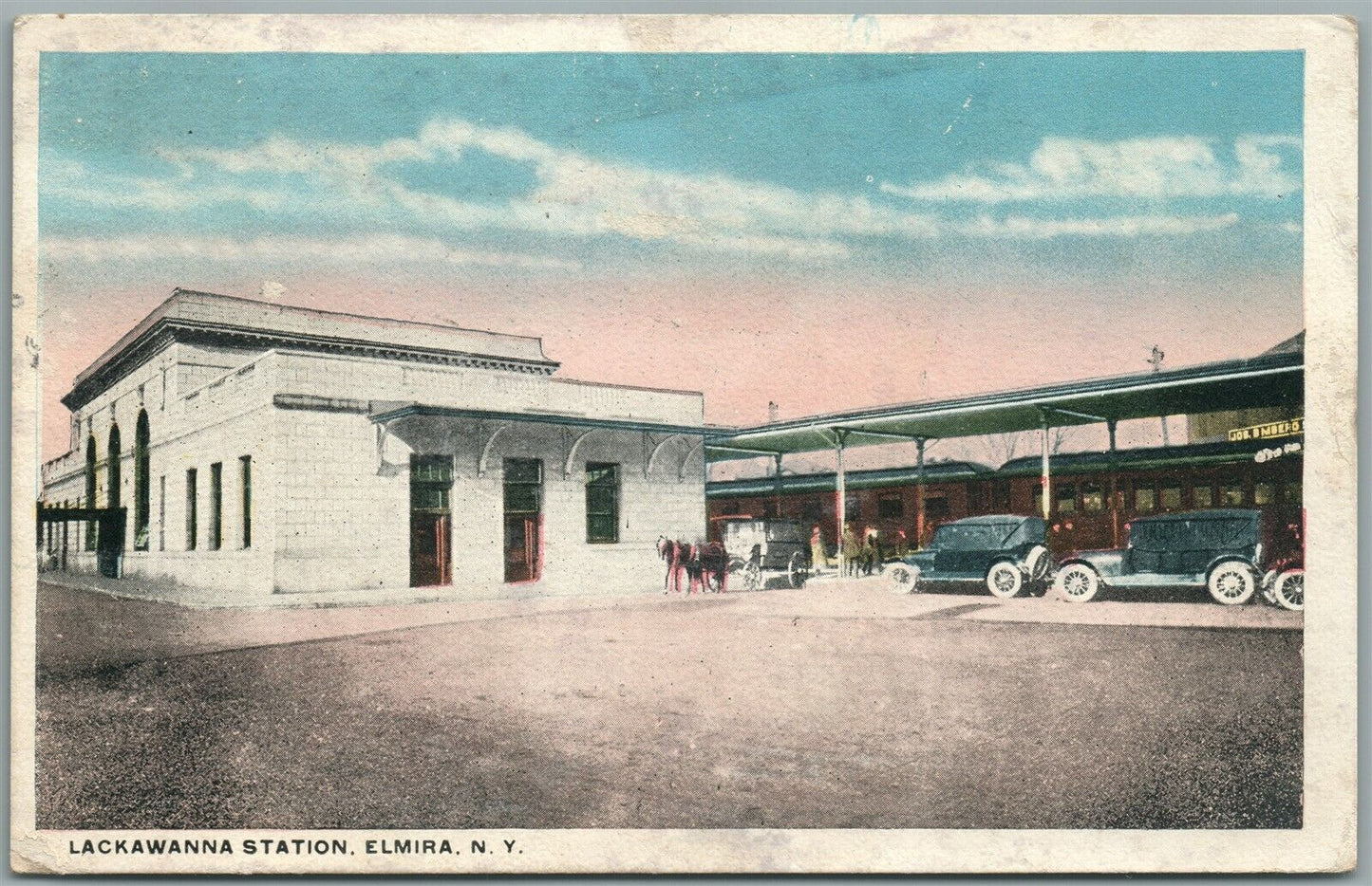 ELMIRA NY RAILROAD STATION RAILWAY TRAIN DEPOT ANTIQUE POSTCARD