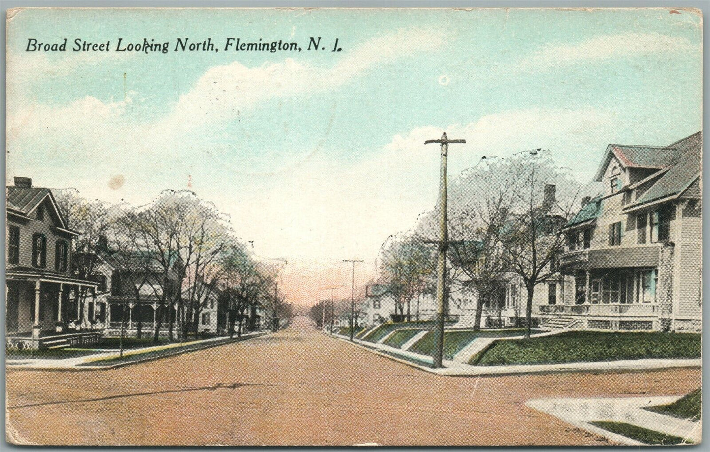 FLEMINGTON NJ BROAD STREET ANTIQUE POSTCARD