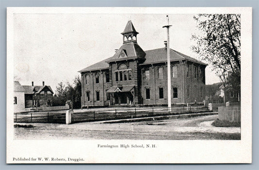 FARMINGTON HIGH SCHOOL NH UNDIVIDED ANTIQUE POSTCARD