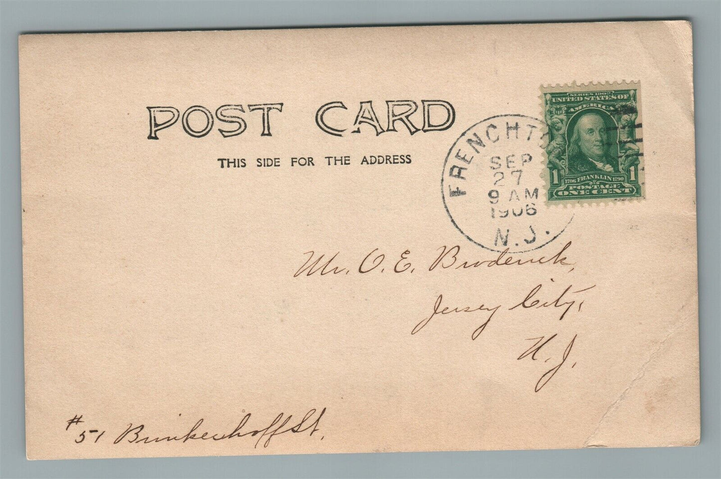 FRENCHTOWN NJ MILFORD ROAD ANTIQUE REAL PHOTO POSTCARD RPPC