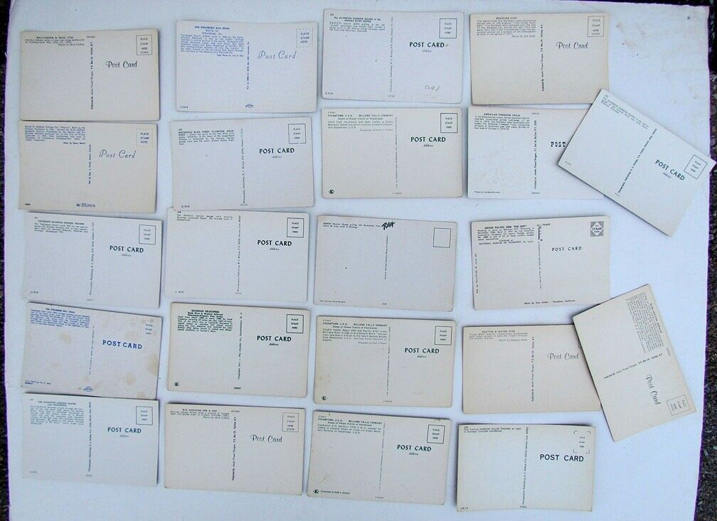 LOT OF 22 VINTAGE POSTCARDS train railway railroad