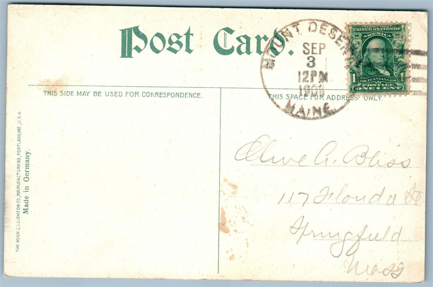 SOMERVILLE ME ANTIQUE POSTCARD