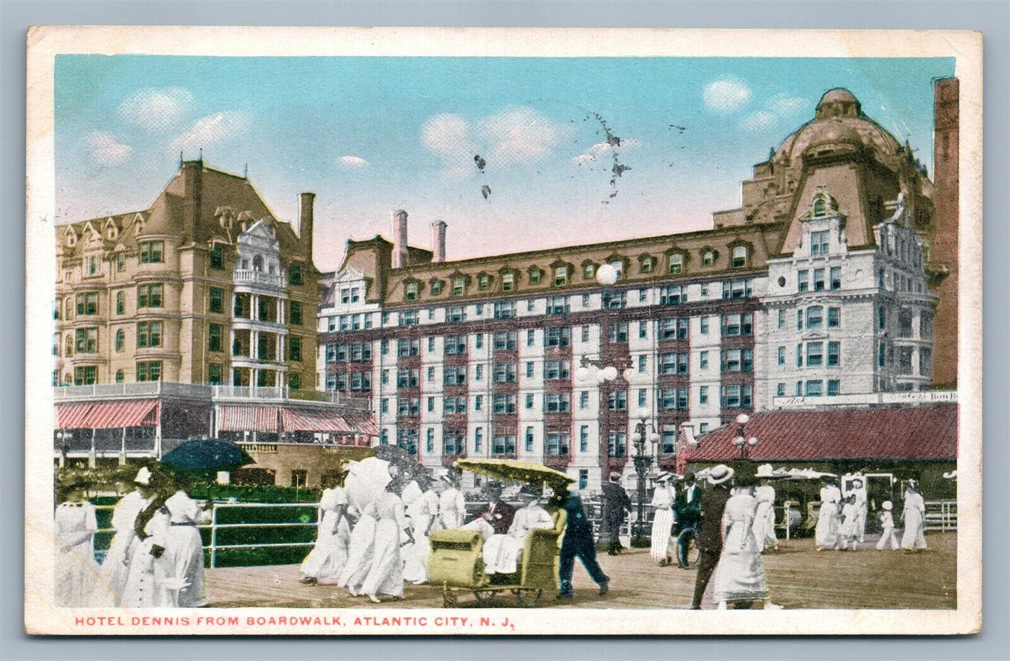ATLANTIC CITY NJ HOTEL DENNIS ANTIQUE POSTCARD