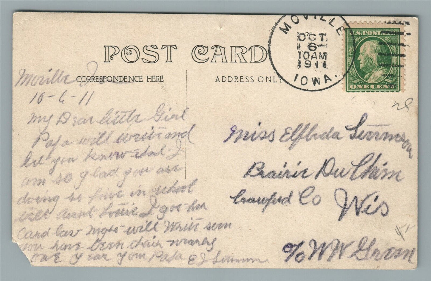 MOVILLE IA CONGREGATIONAL CHURCH ANTIQUE REAL PHOTO POSTCARD RPPC