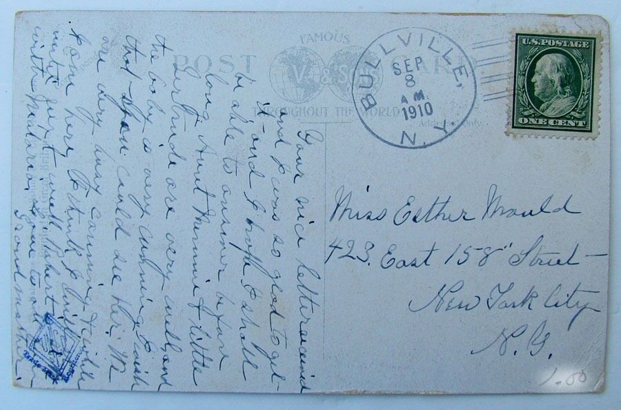 VINTAGE 1910 POSTCARD GROVE STREET SOUTH MIDDLETOWN NY