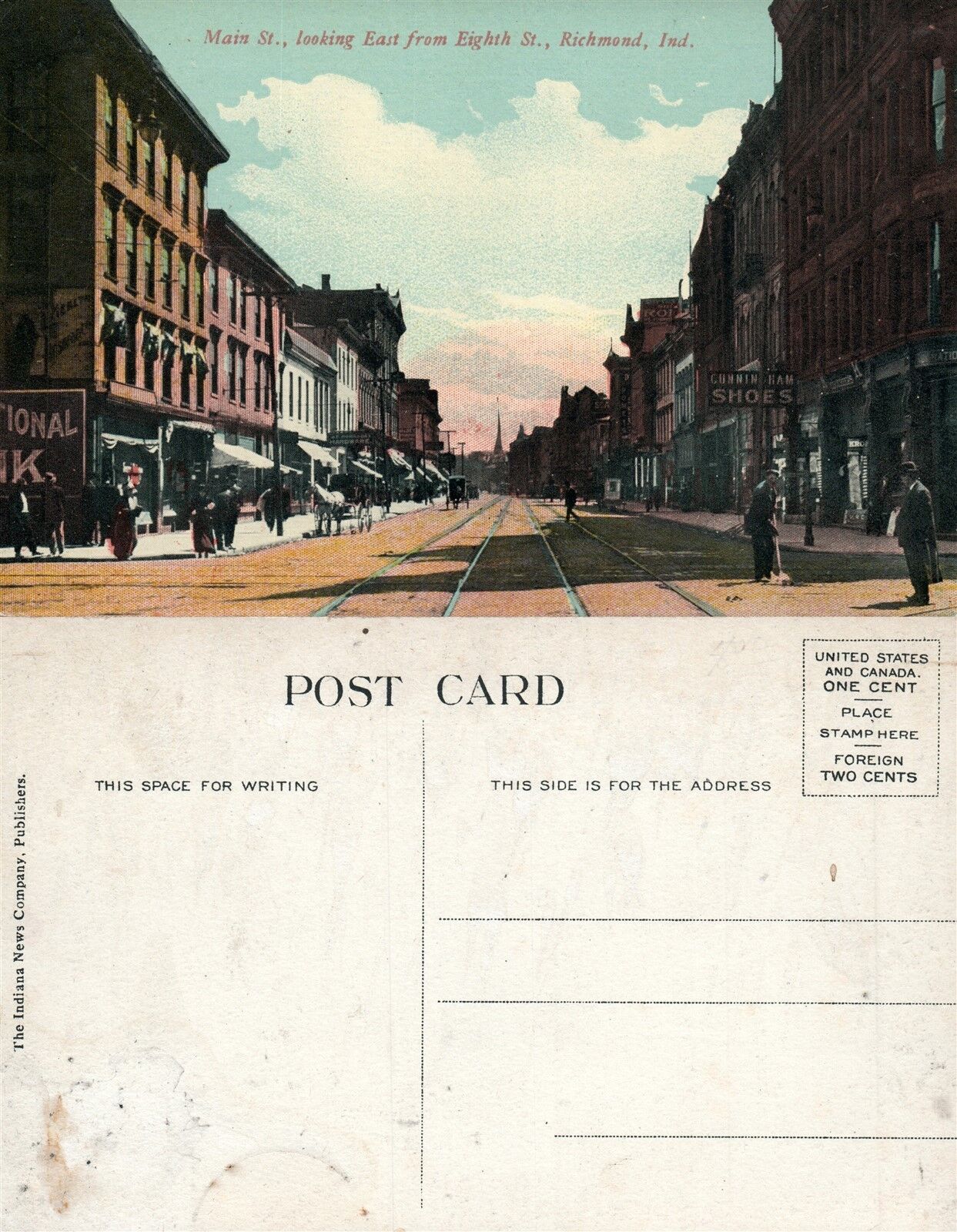 RICHMOND IN MAIN STREET ANTIQUE POSTCARD