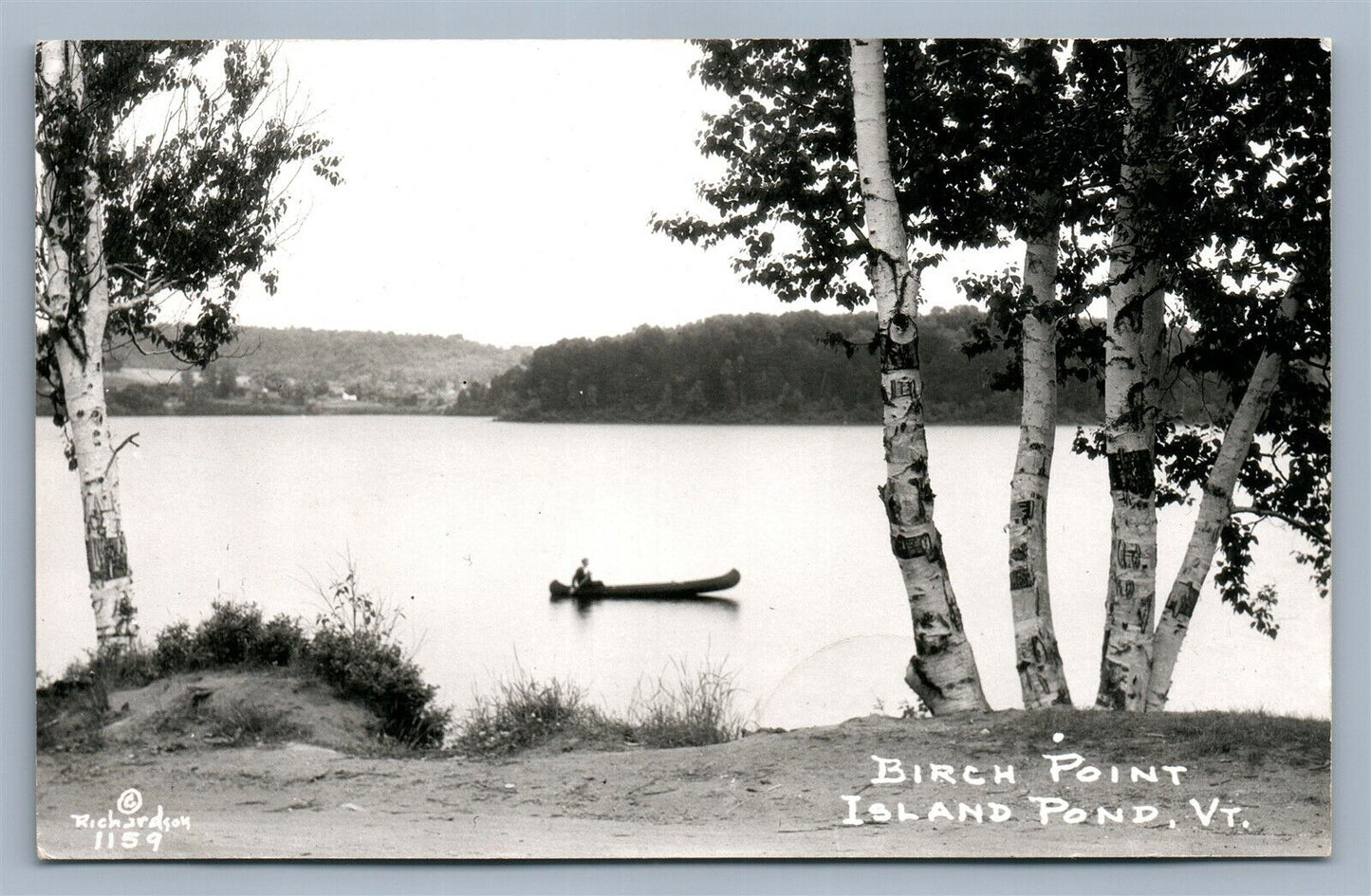 ISLAND POND VT BIRCH POINT ANTIQUE REAL PHOTO POSTCARD RPPC
