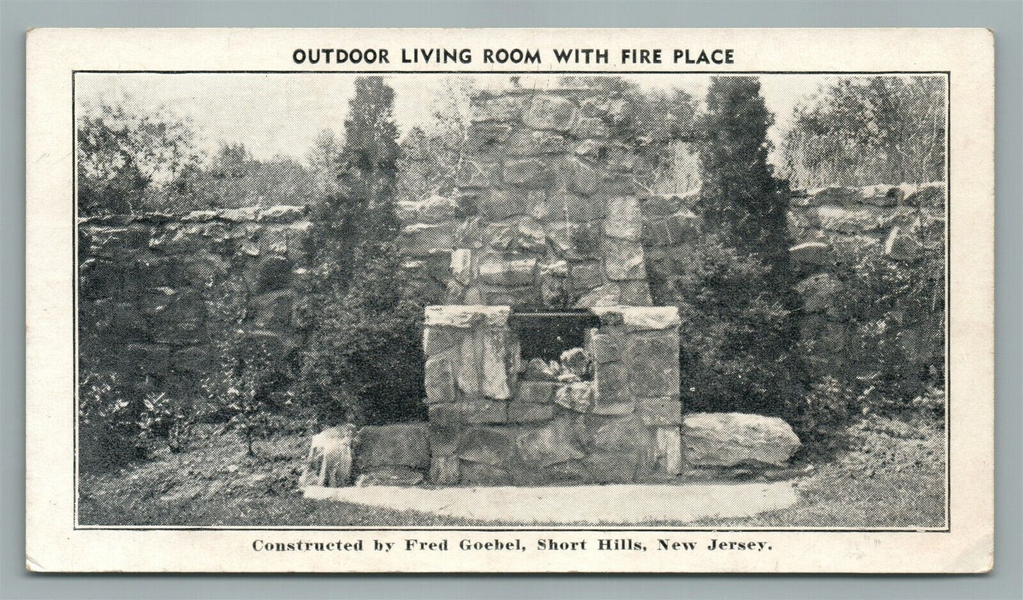 SHORT HILLS NJ LANDSCAPE ARCHITECT ADVERTISING ANTIQUE POSTCARD