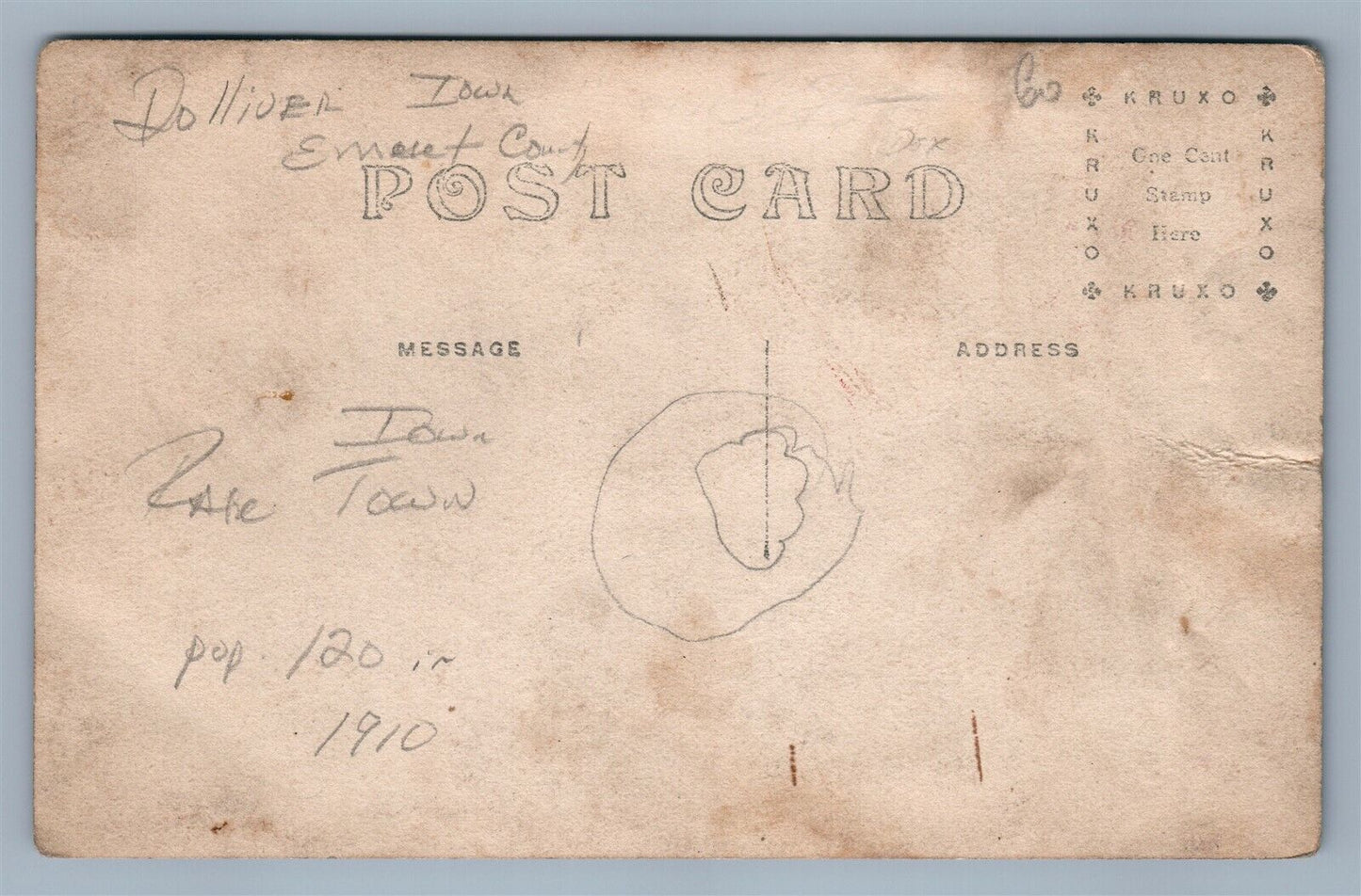 DOLLIVER IA MAIN STREET ANTIQUE REAL PHOTO POSTCARD RPPC