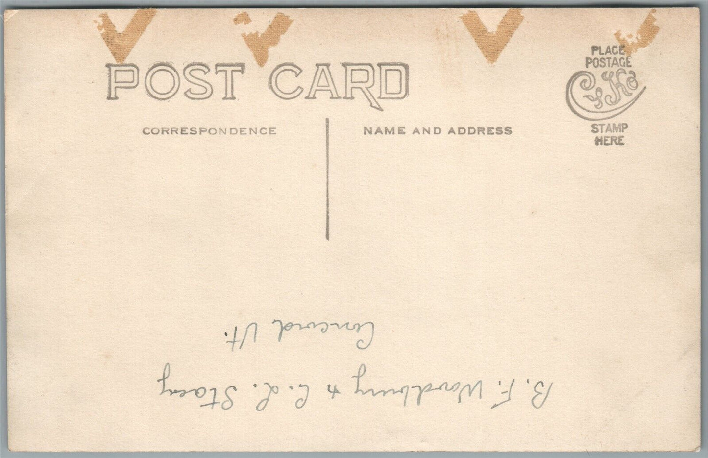 CONCORD VT MEN PLAYING CARDS ANTIQUE REAL PHOTO POSTCARD RPPC