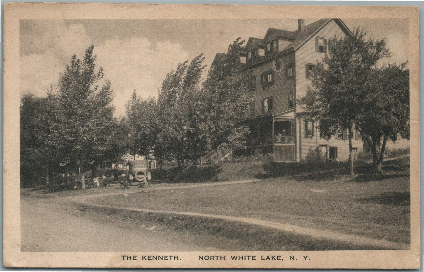 NORTH WHITE LAKE NY THE KENNETH ANTIQUE POSTCARD