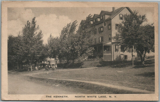 NORTH WHITE LAKE NY THE KENNETH ANTIQUE POSTCARD