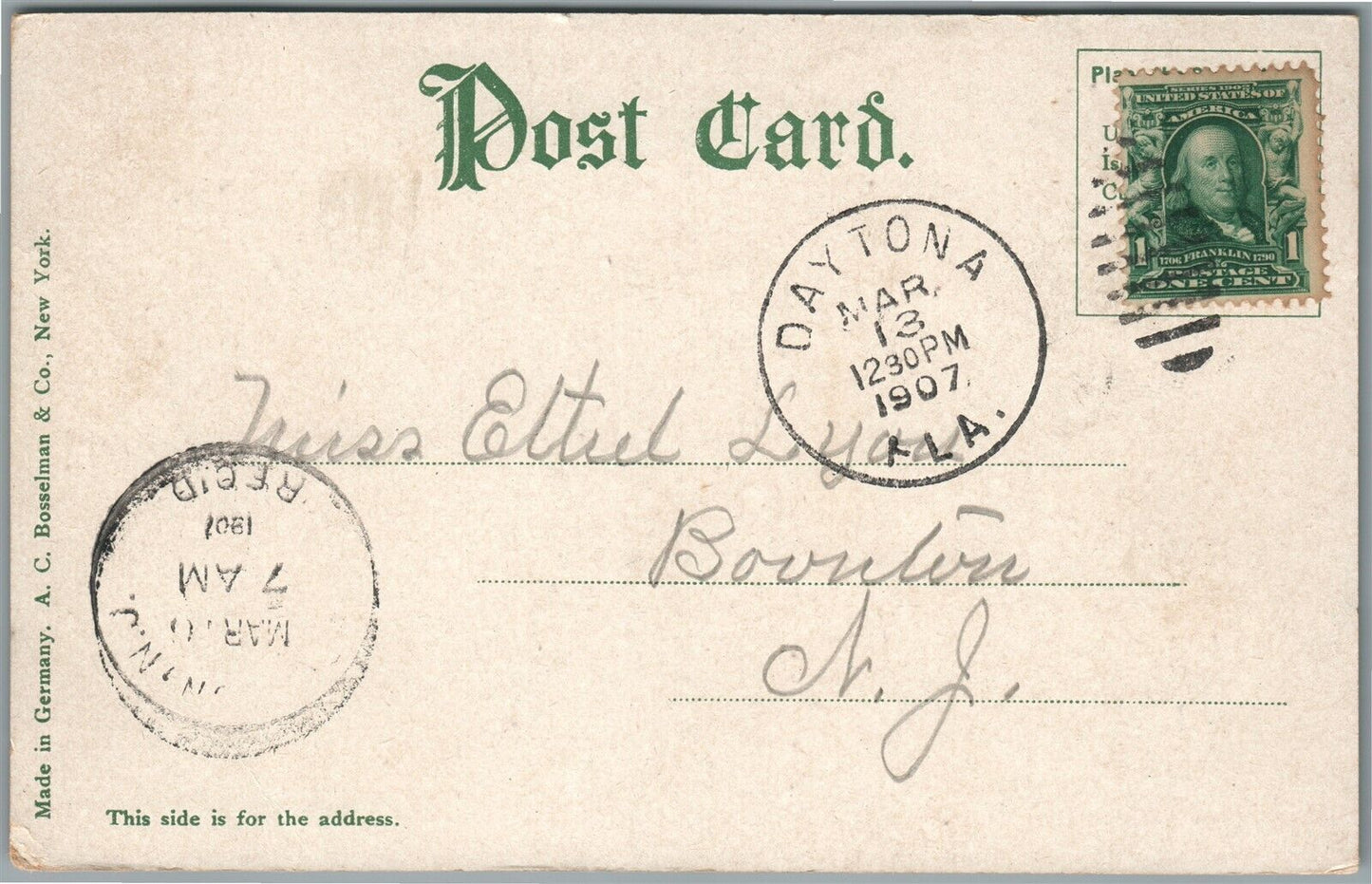 OCEAN BOULEVARD FL ANTIQUE POSTCARD