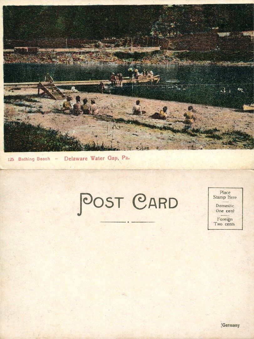 DELAWARE WATER GAP PA BATHING BEACH UNDIVIDED ANTIQUE POSTCARD