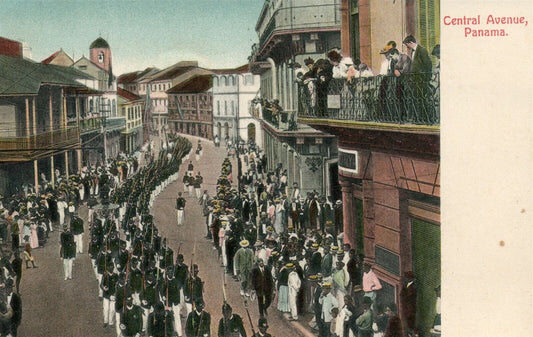 PANAMA CENTRAL AVENUE ANTIQUE POSTCARD