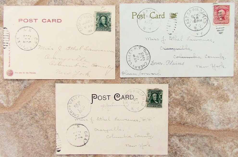 LOT OF 3 ANTIQUE POSTCARDS VIEWS OF LAKES COOPERSTOWN N.Y.